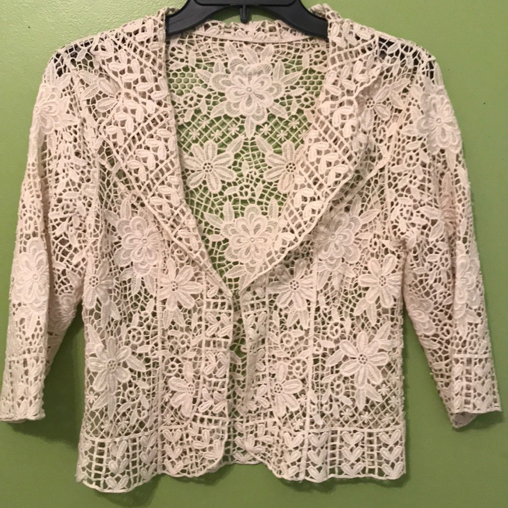 Anthropologie Macrame jacket